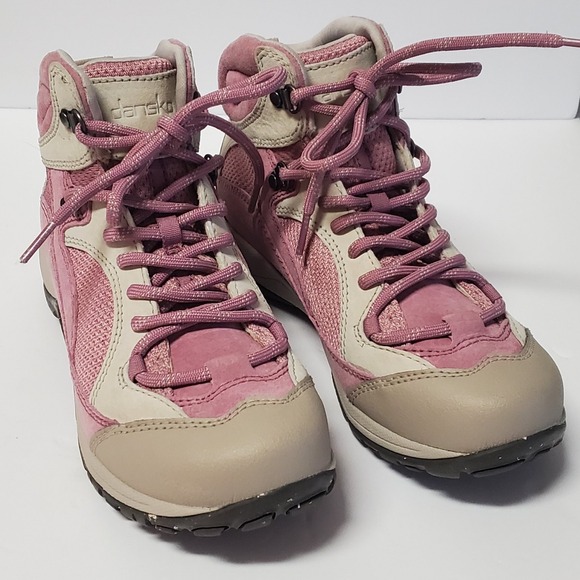 DANSKO Vibram Waterproof 38/7.5-8 US Leather &Fabric Rubber Sole Posy Mauve NWOT - Picture 5 of 13